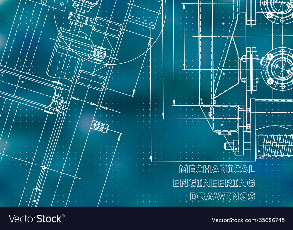 Blueprint engineering computer aided design vector image Blueprint engineering computer aided design