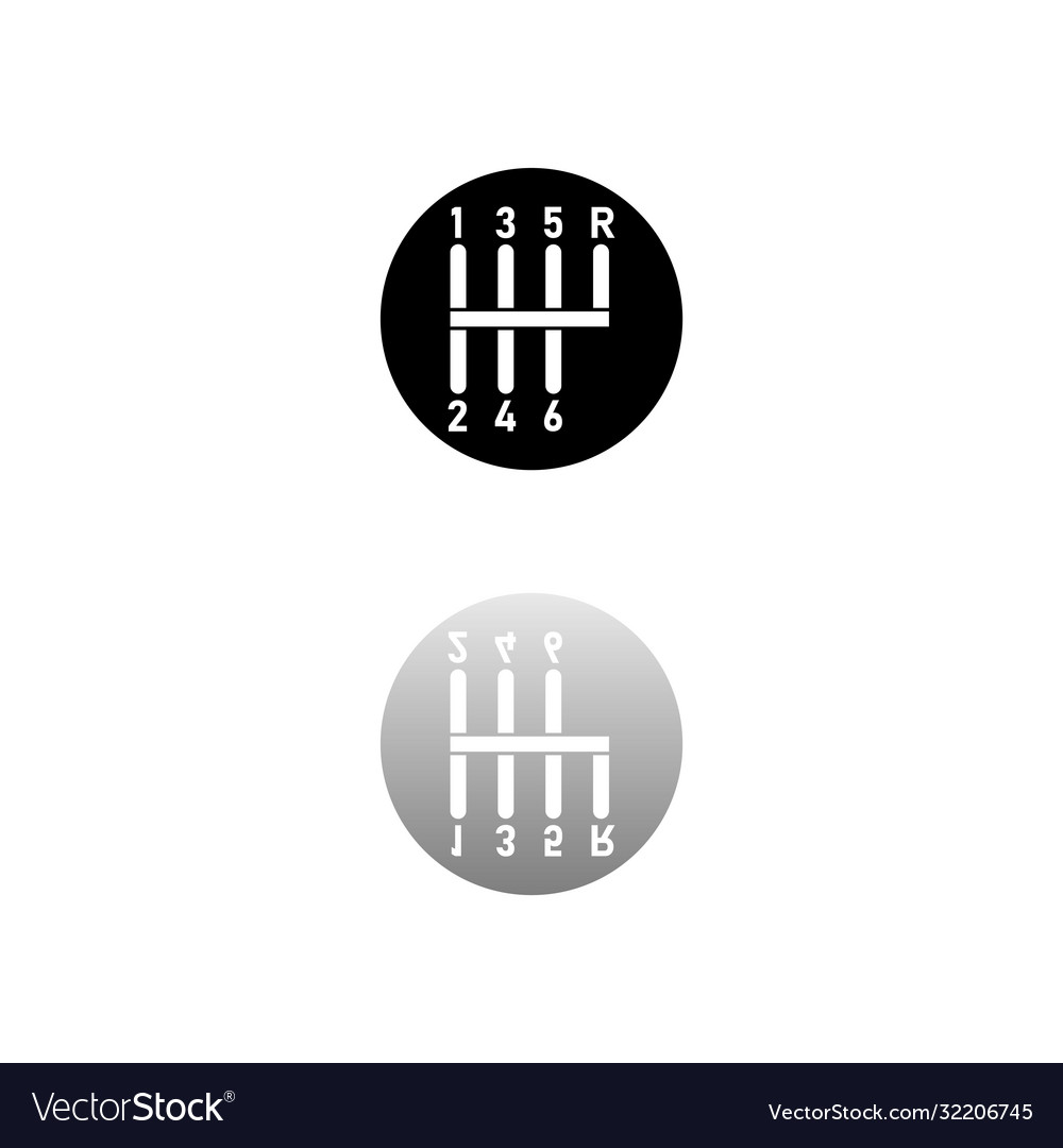 Gear shifter icon flat Royalty Free Vector Image