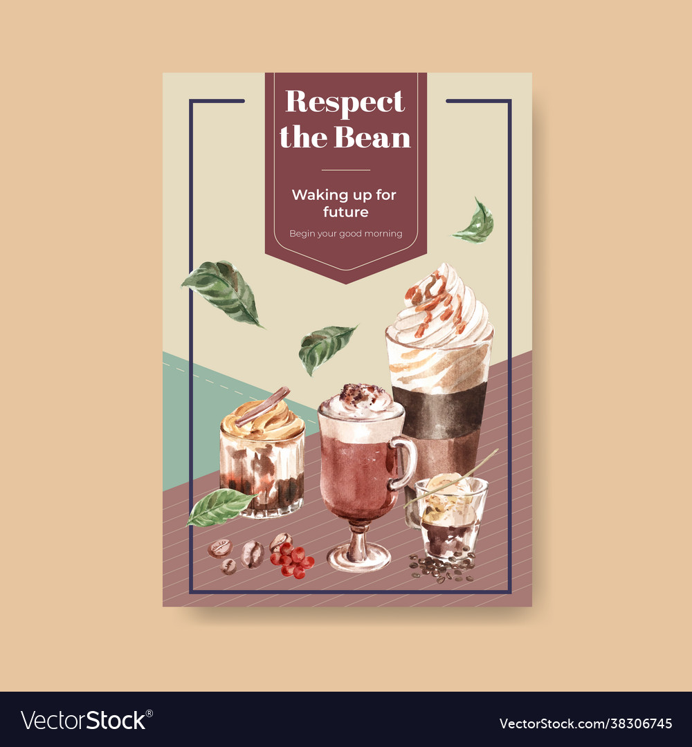 Poster template with korean coffee style concept