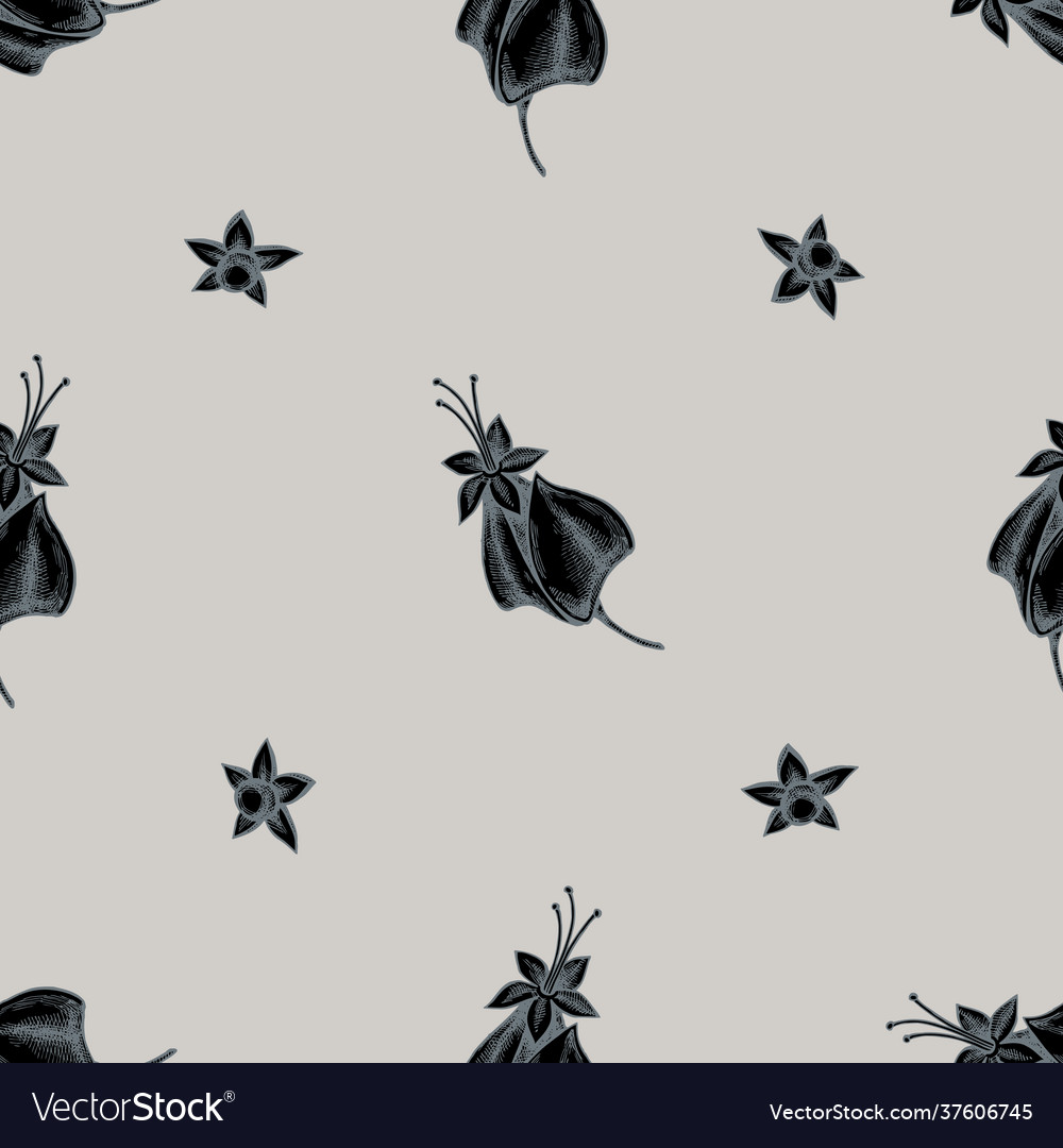 Seamless pattern with hand drawn stylized