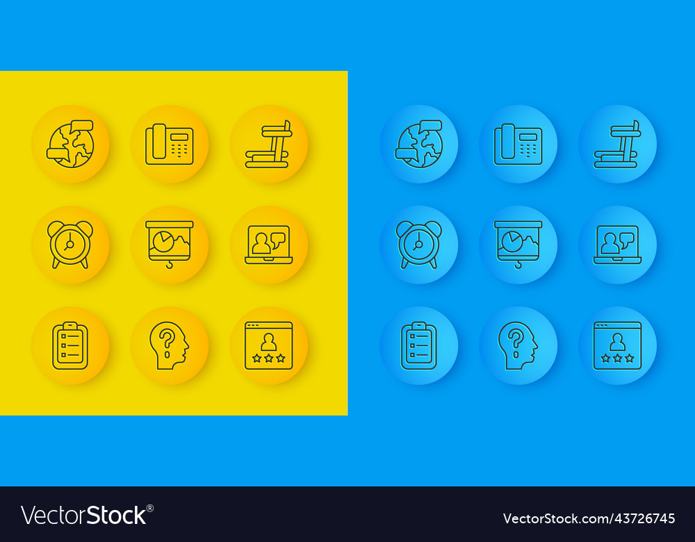 Set line to do list or planning alarm clock vector image Set line to do list or planning alarm clock