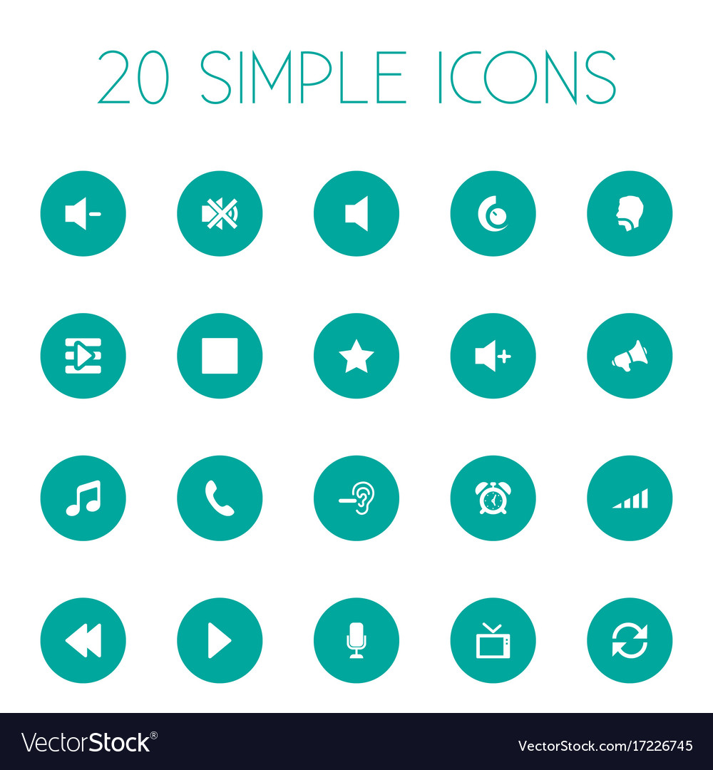 Set of simple sound icons