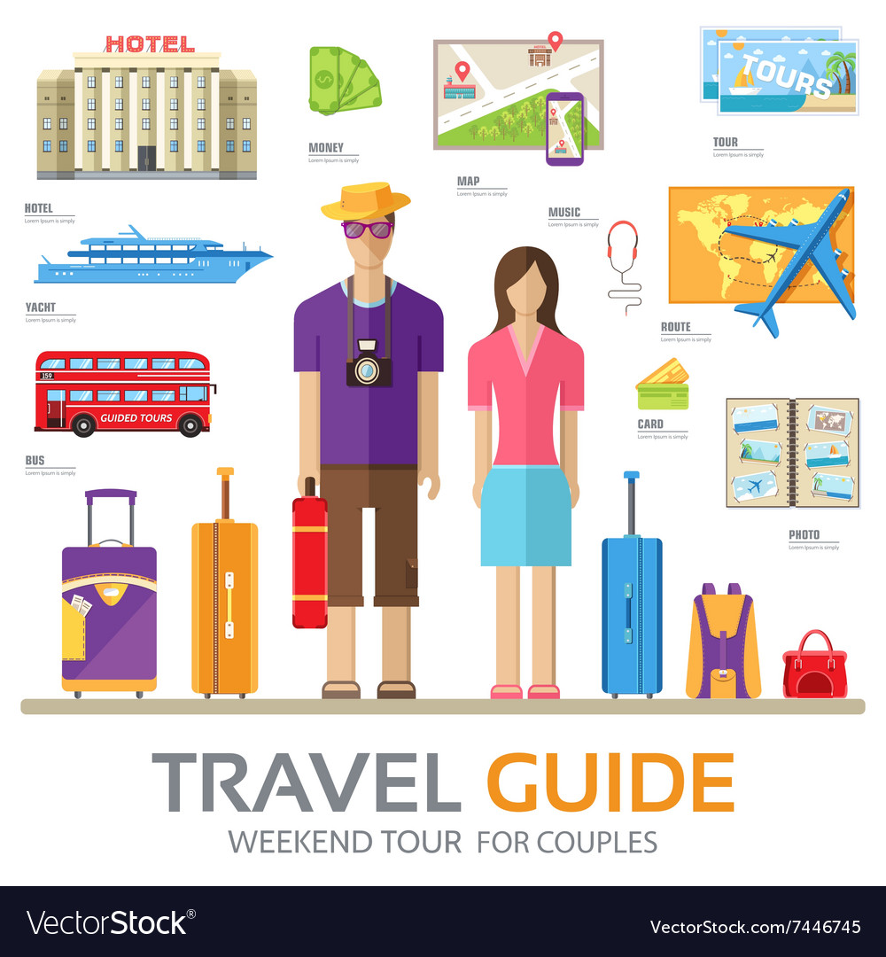 Travel guide infographic with vacation tour Vector Image