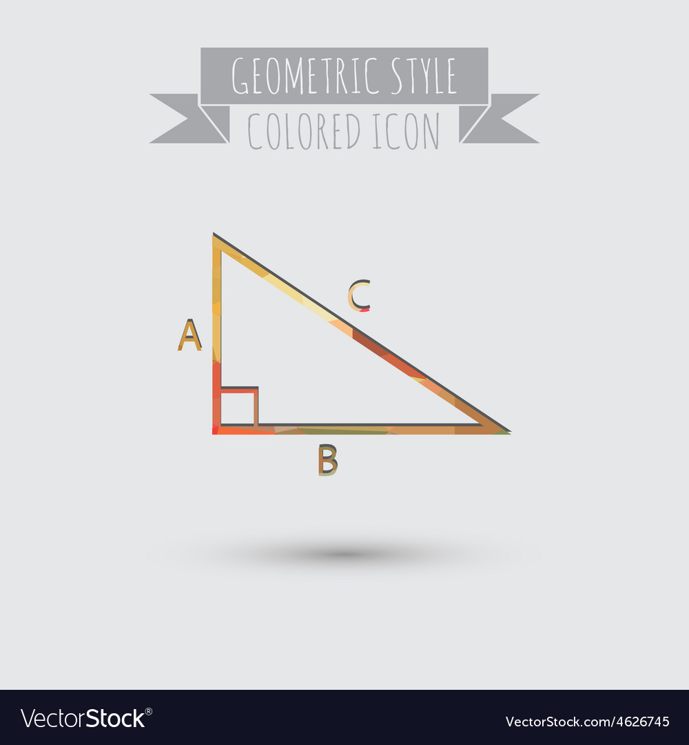 Triangle math symbol icon geometry learning Vector Image