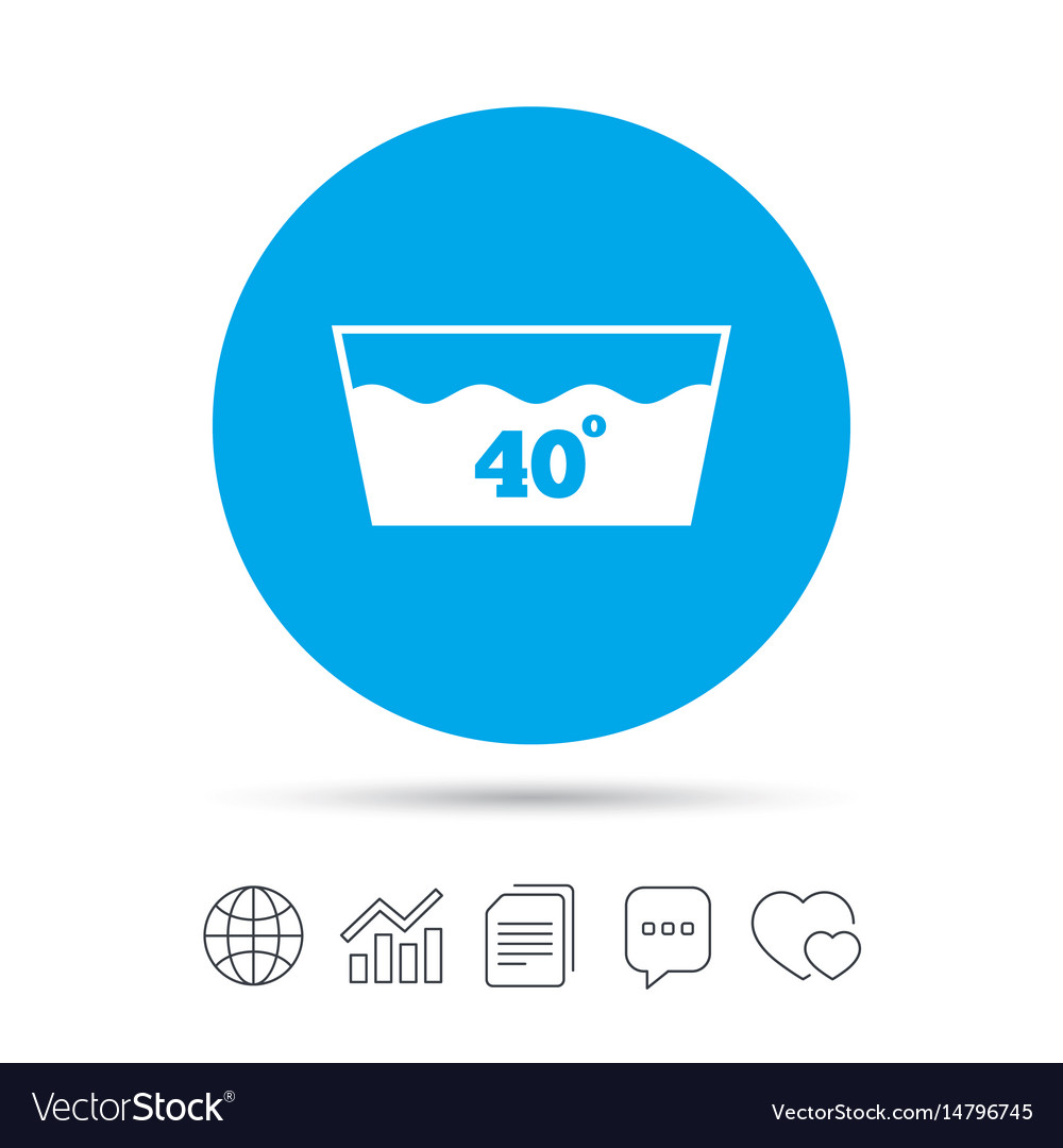Wash icon machine washable at 40 degrees symbol Vector Image