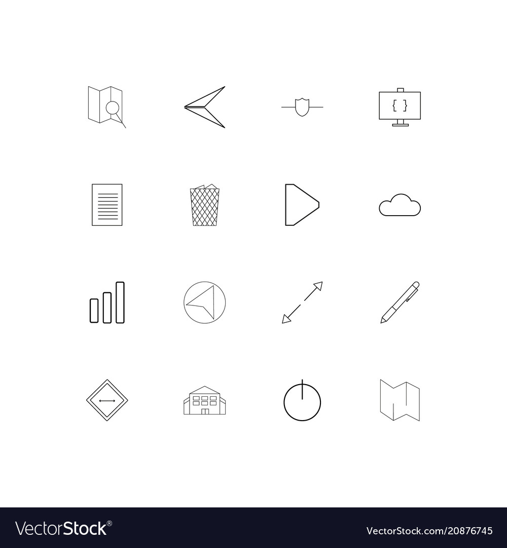 Web linear thin icons set outlined simple