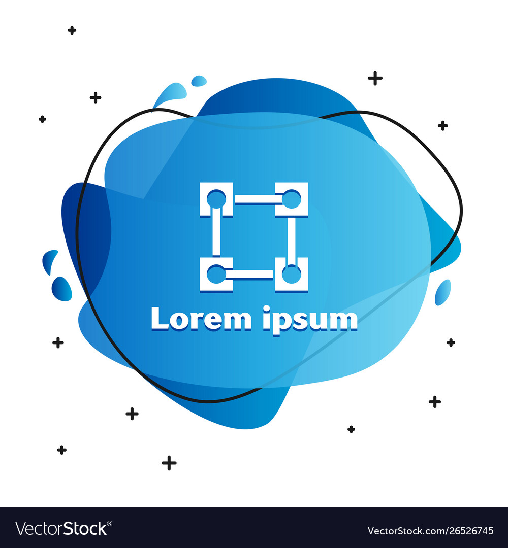White blockchain technology icon isolated on
