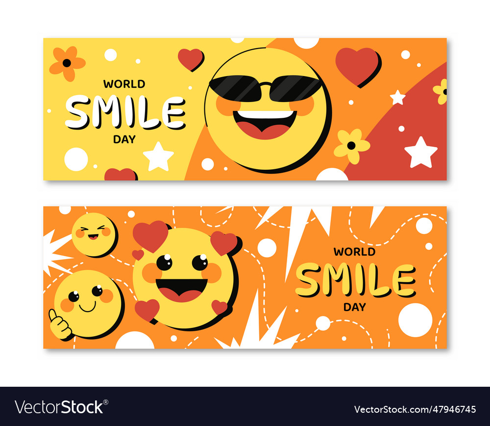 World smile day banners set