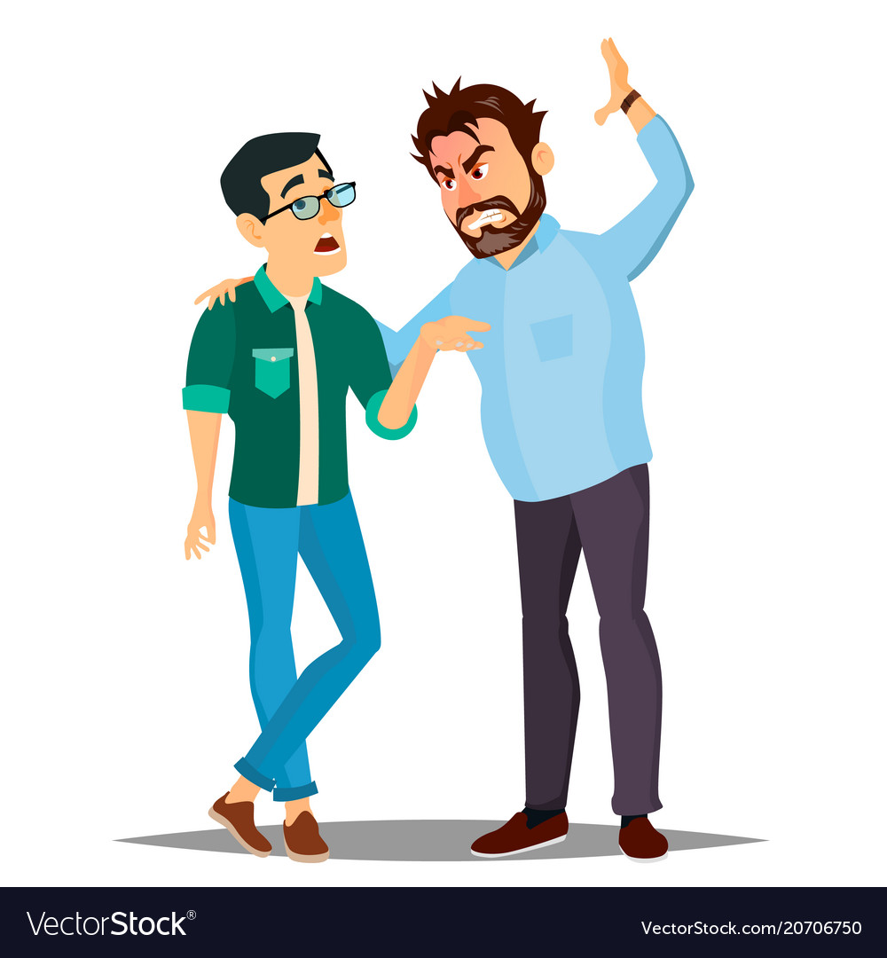 Angry boss scared employer loser man and Vector Image