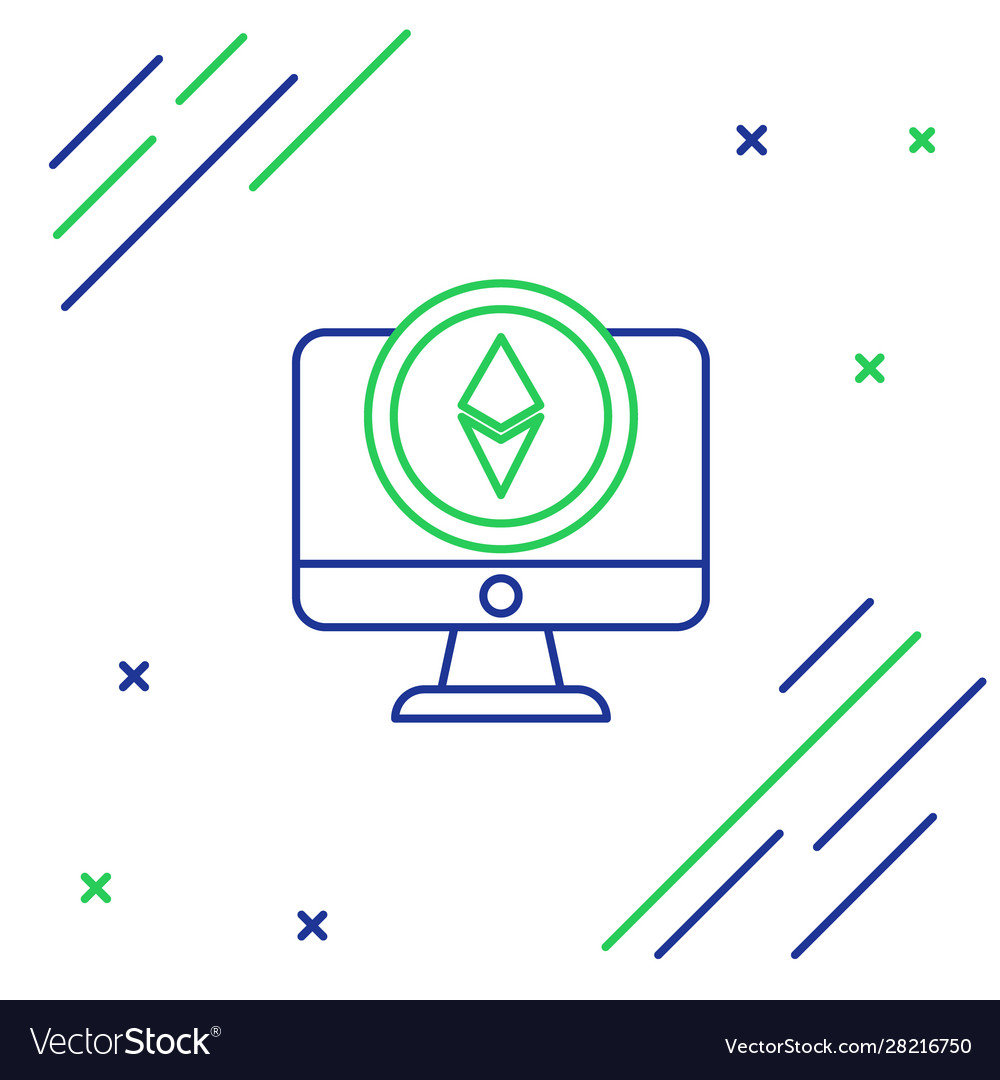 Blue and green line monitor cryptocurrency