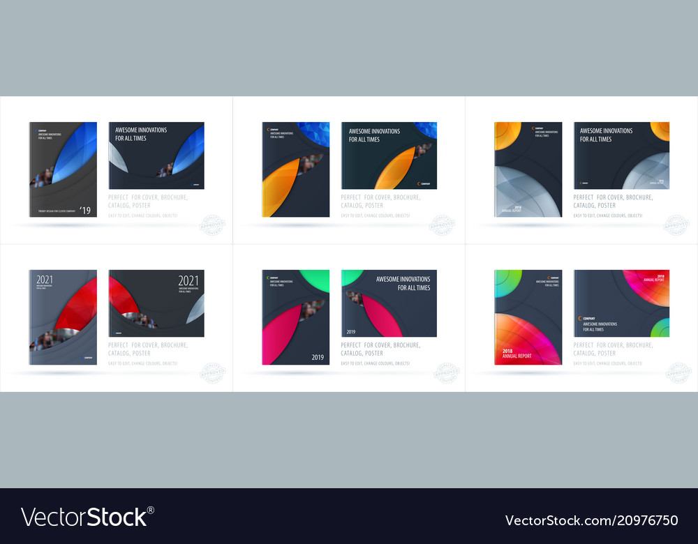 Brochure design round template colourful modern