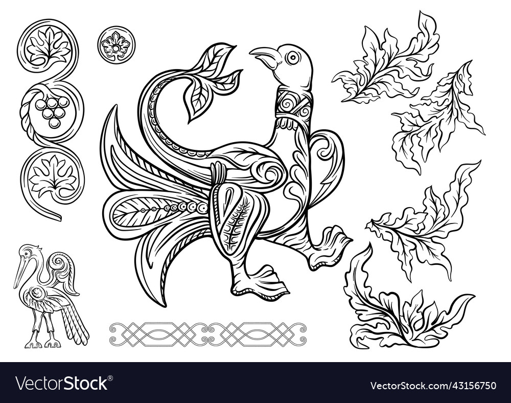 Byzantine traditional historical motifs of animals