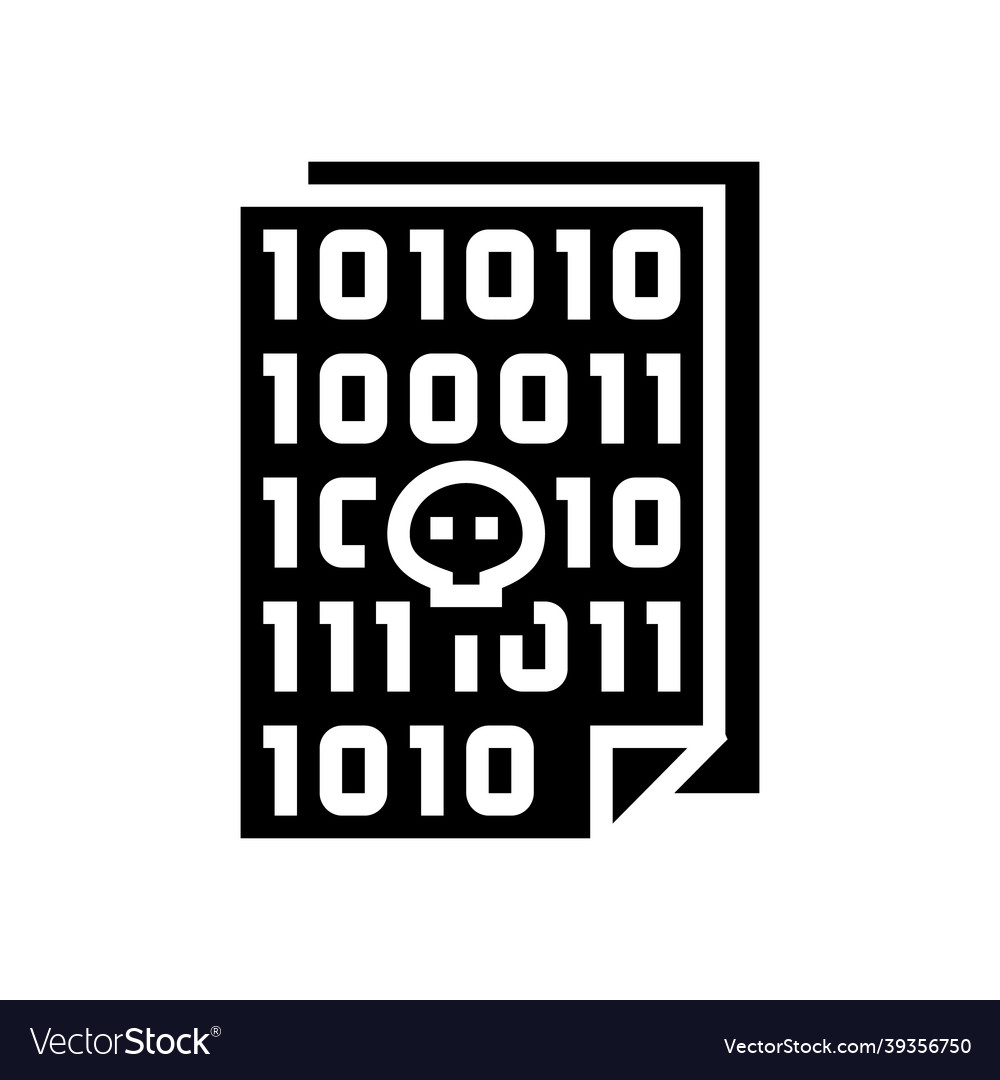 Code of security software system glyph icon vector image Code of security software system glyph icon