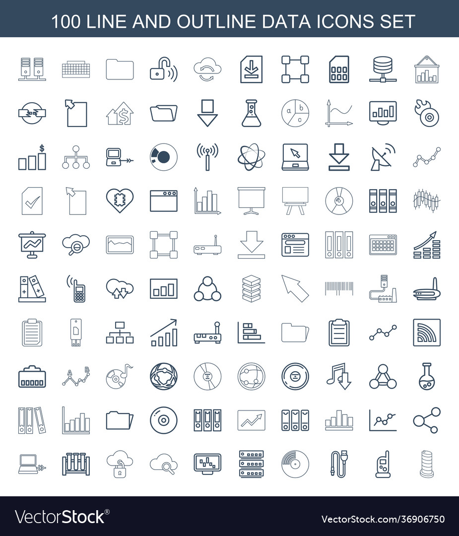 Data icons Royalty Free Vector Image - VectorStock