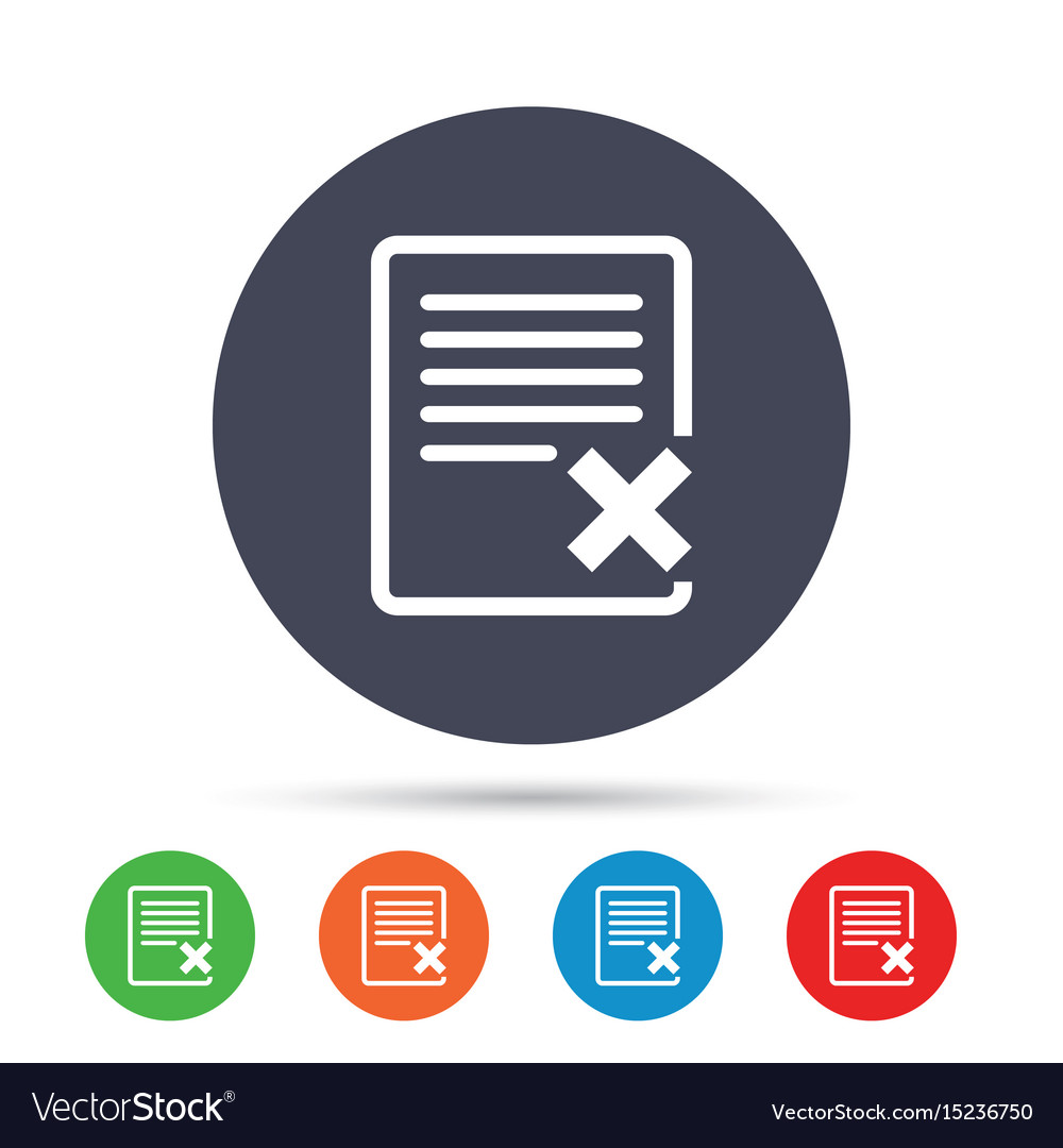 Delete file sign icon remove document symbol