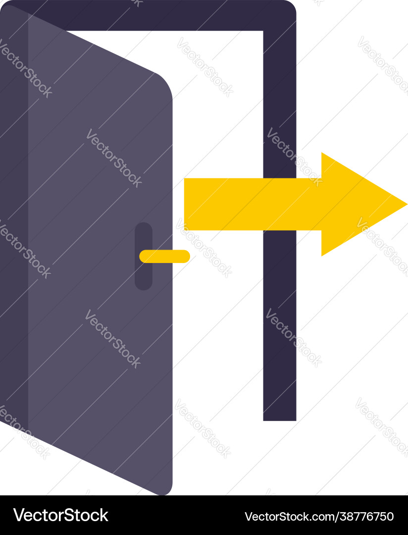 Direction exit icon flat isolated Royalty Free Vector Image
