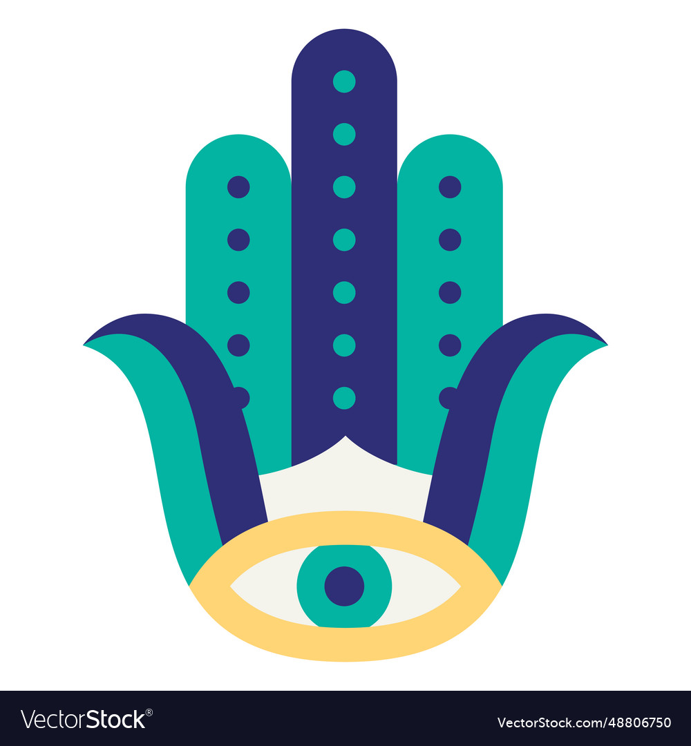 Augen Jewish Hamsa Hand flach vector image Augen Jewish Hamsa Hand flach