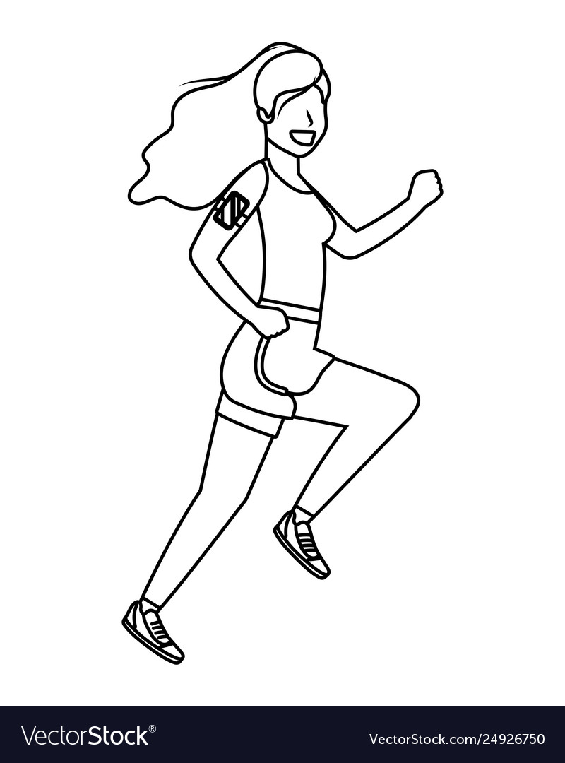 Fitness Sport Frau Cartoon