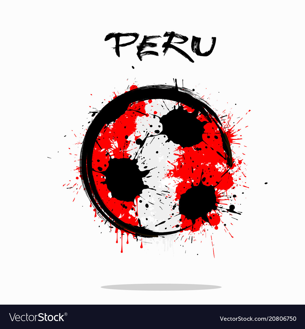 Flag of peru as an abstract soccer ball