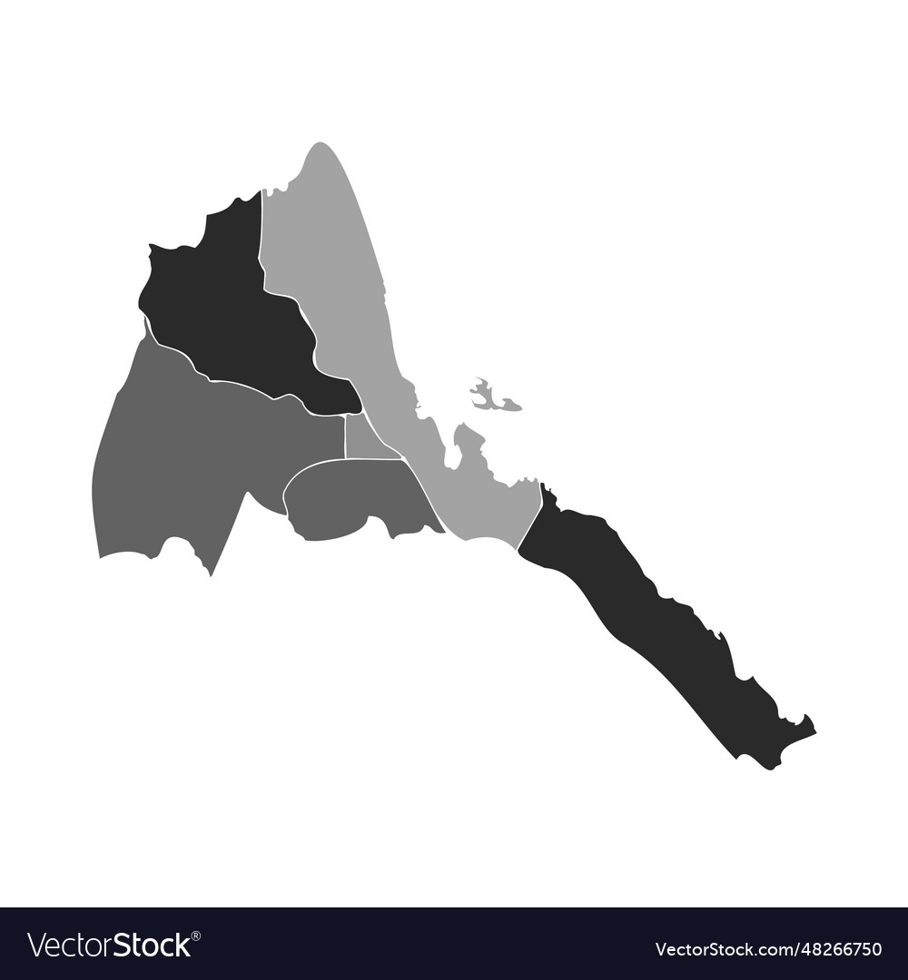 Gray divided map of eritrea