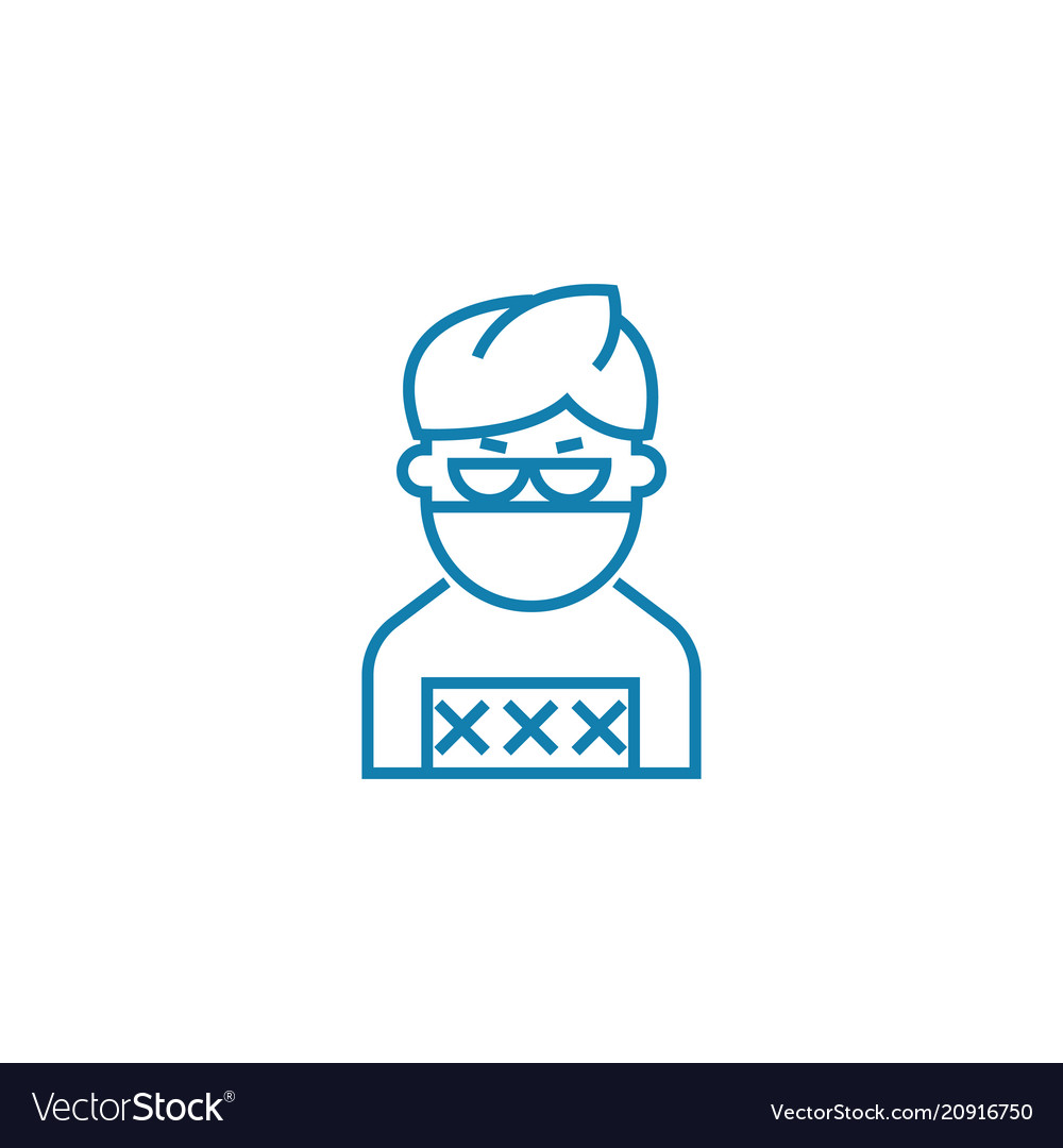 Hacker linear icon concept line vector image Hacker linear icon concept line