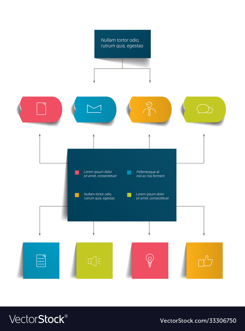 Infographics flowchart colored shadows scheme vector image Infographics flowchart colored shadows scheme