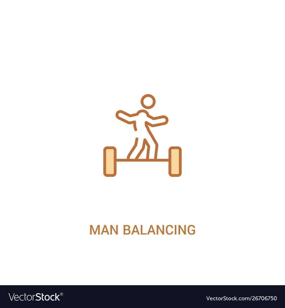 Man balancing concept 2 colored icon simple line vector image Man balancing concept 2 colored icon simple line