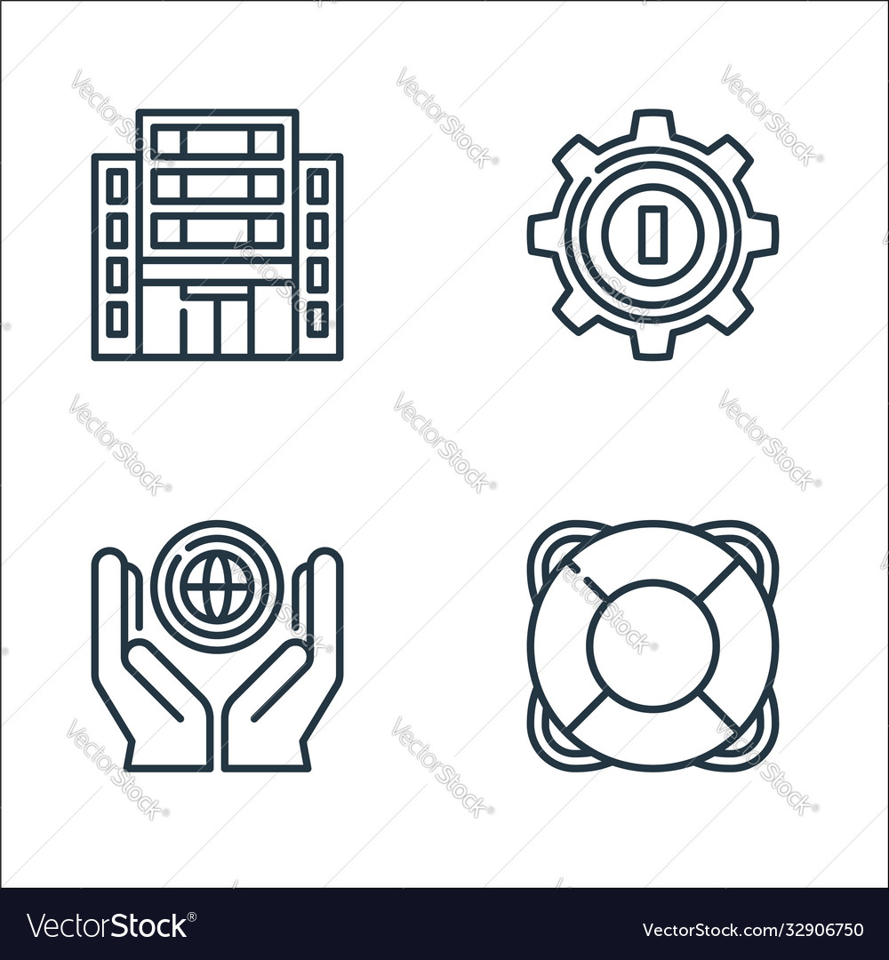 Management line icons linear set quality Vector Image Management line icons linear set quality