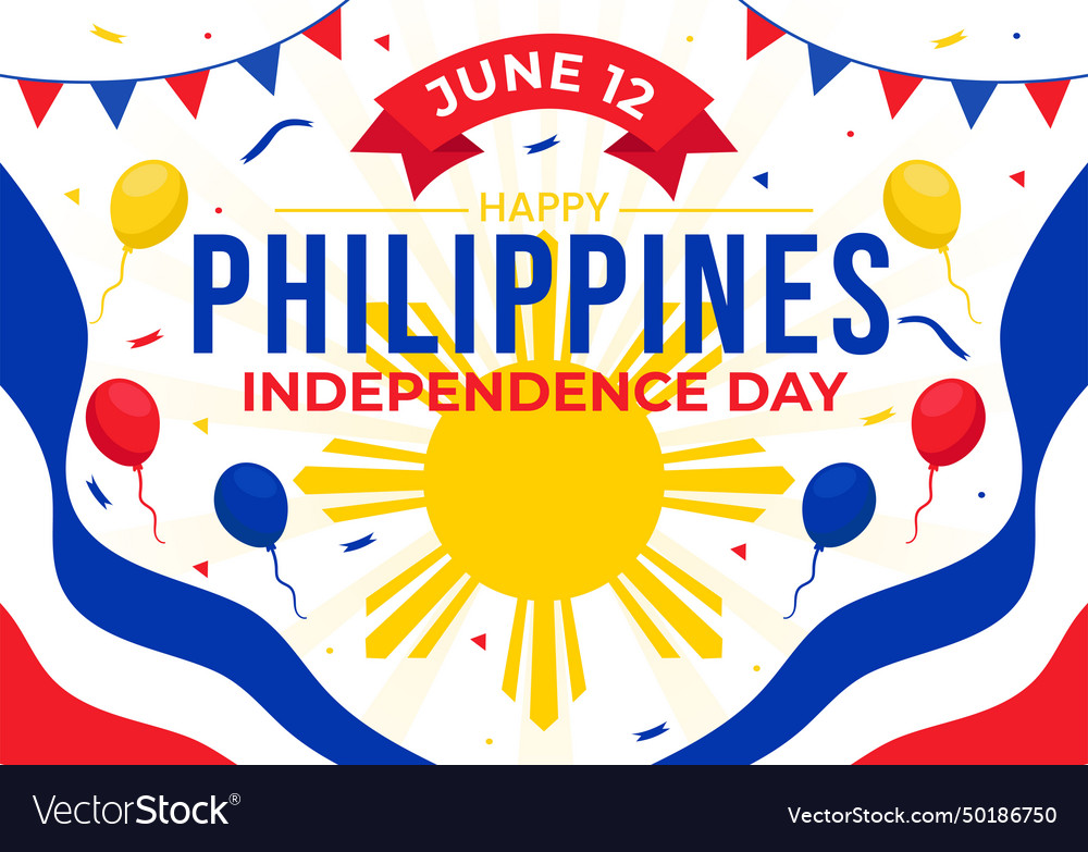 Philippines independence day on 12 june Royalty Free Vector