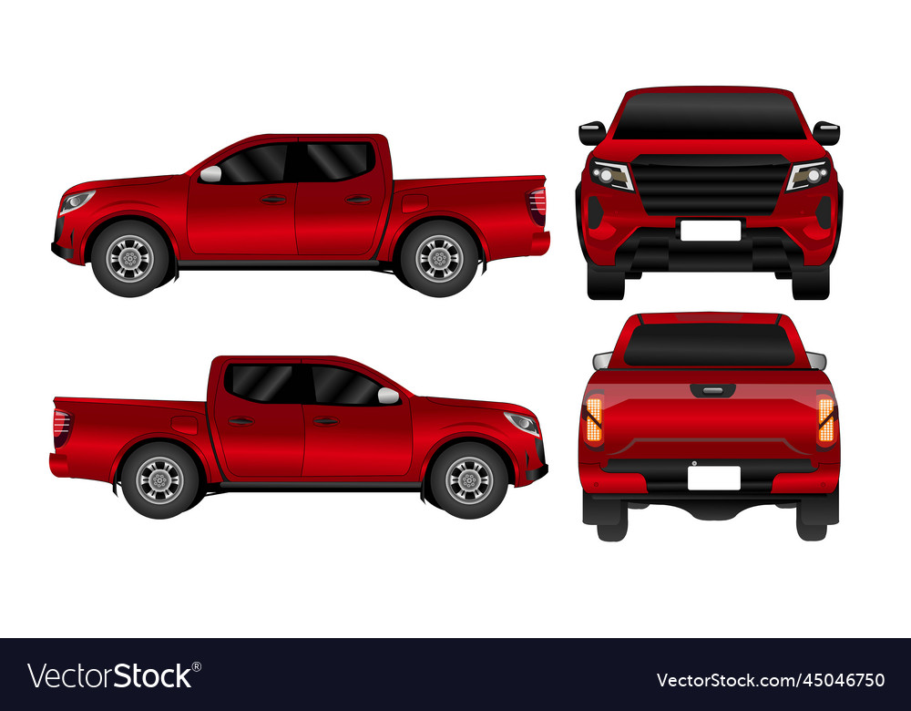 Pickup truck with white background Royalty Free Vector Image