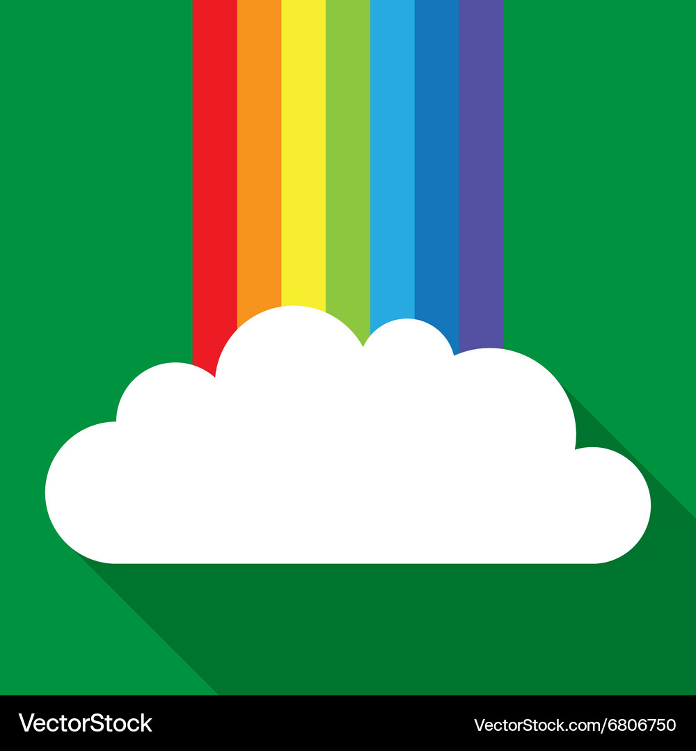 Rainbow and white cloud Royalty Free Vector Image