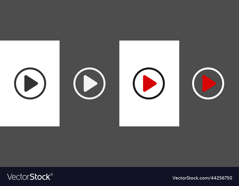 Set of play button icons video or audio playback