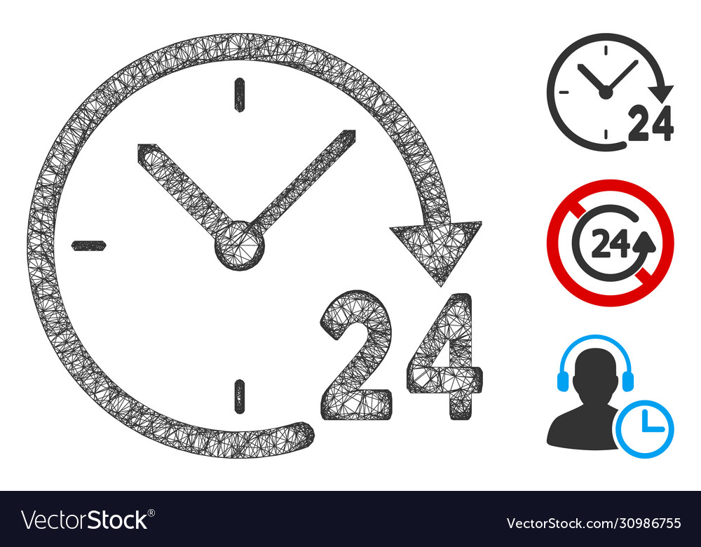 24 hours clock polygonal web mesh