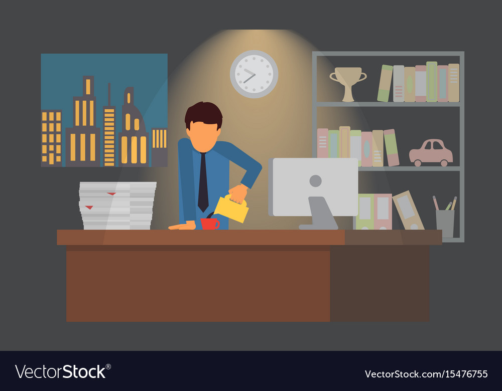 Businessman on coffee break business office
