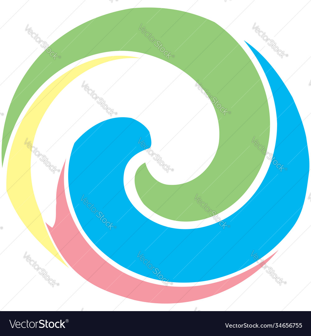 Circular spiral swirl twirl design element