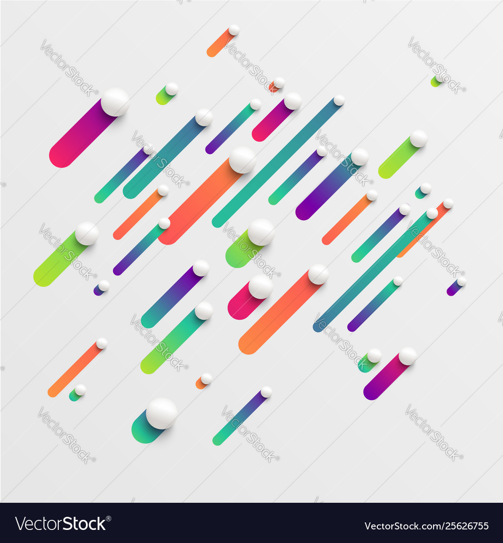 Colorful abstract background with balls and lines vector image Colorful abstract background with balls and lines