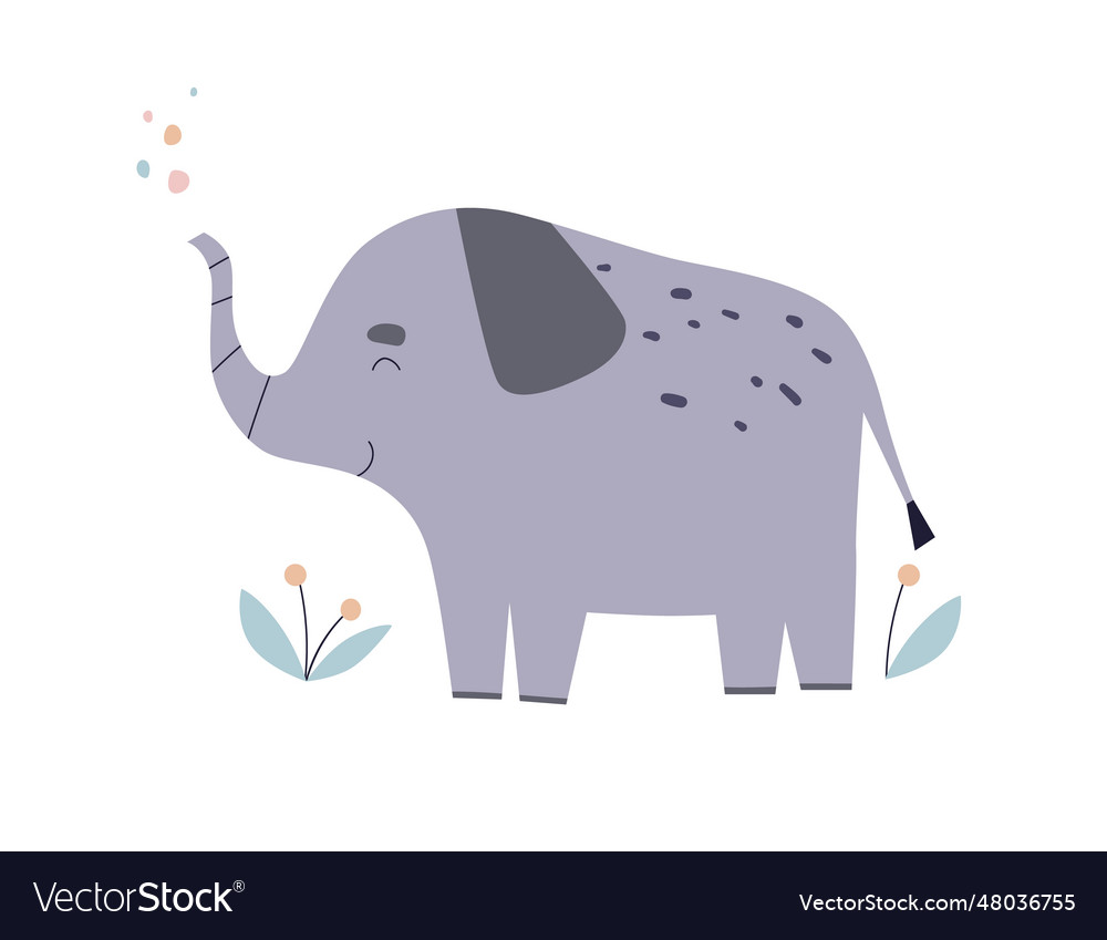 Cute baby elephant funny adorable scandinavian Vector Image