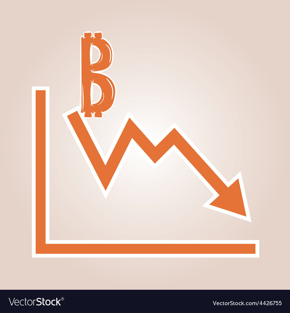 Decreasing graph with bitcoin symbol