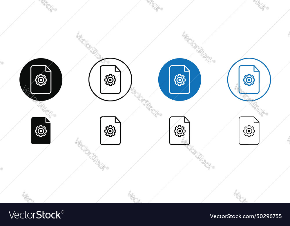 Document settings icon set folder management
