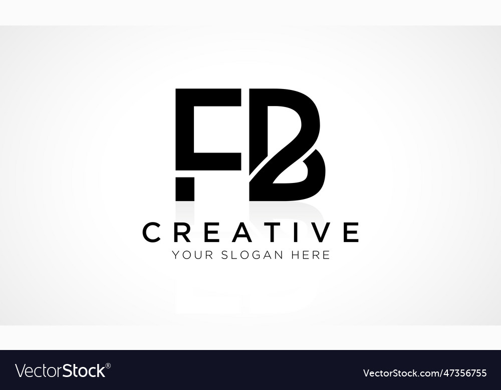 Fb letter logo design template alphabet initial Vector Image