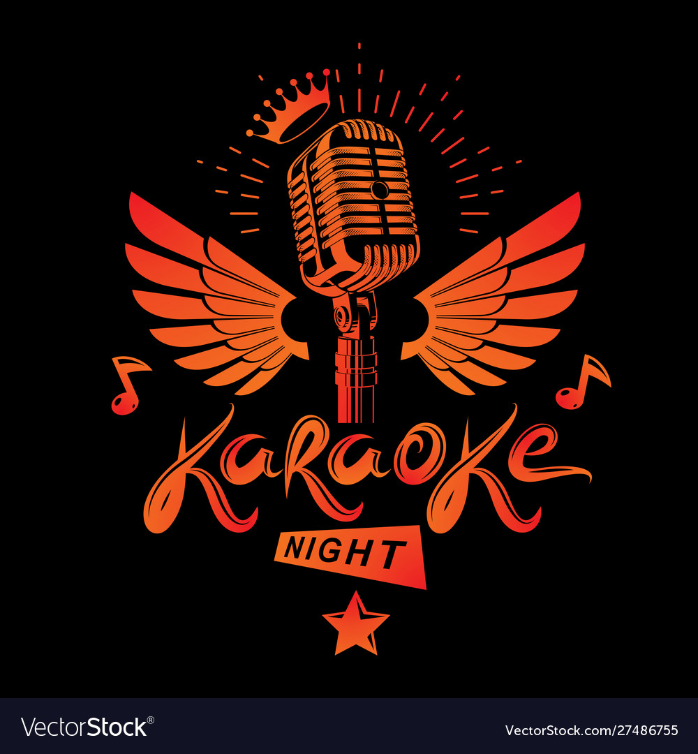 Karaoke night and nightclub discotheque Royalty Free Vector