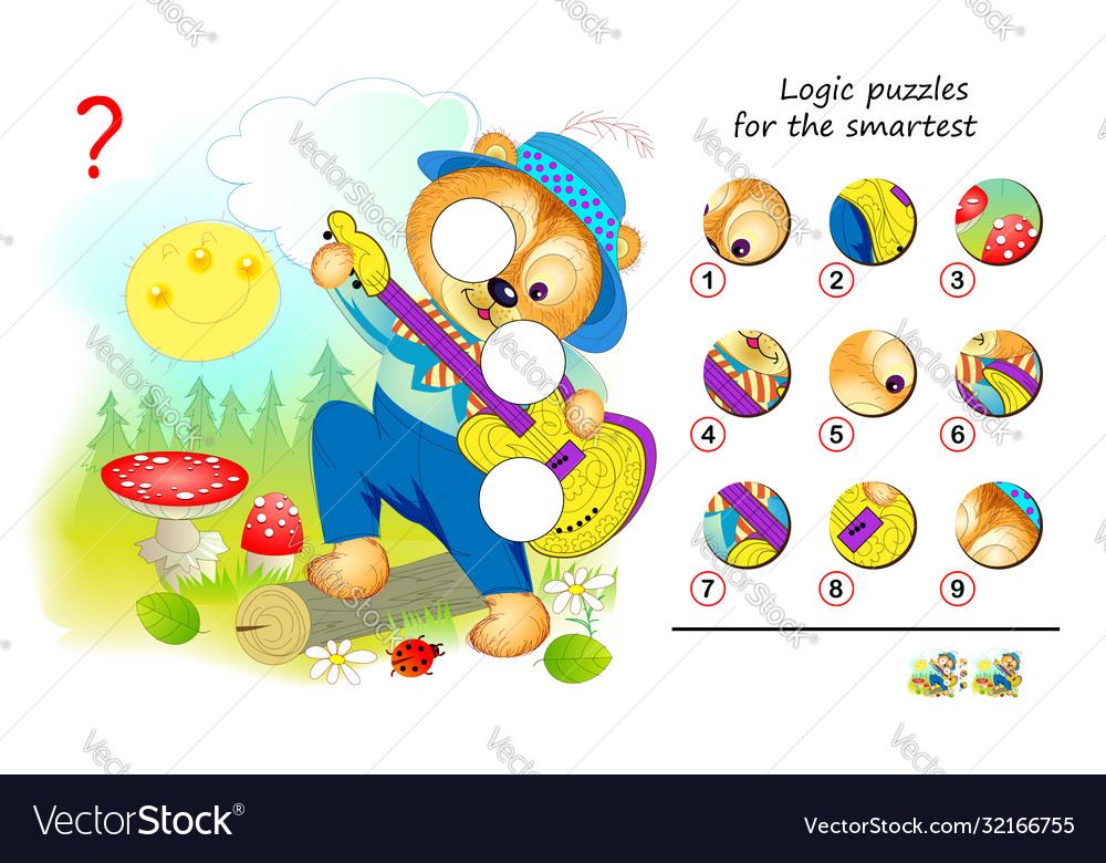 Logic puzzle game for smartest which 3 9 vector image Logic puzzle game for smartest which 3 9