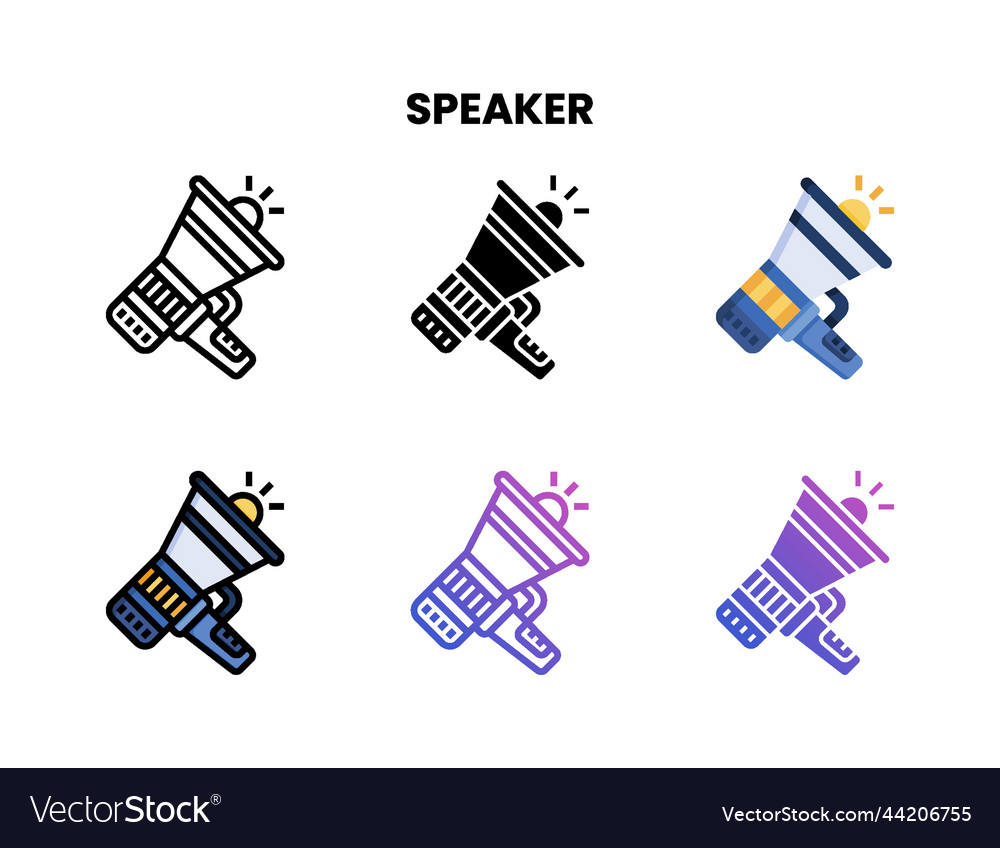 Megaphone icon set with different styles vector image Megaphone icon set with different styles