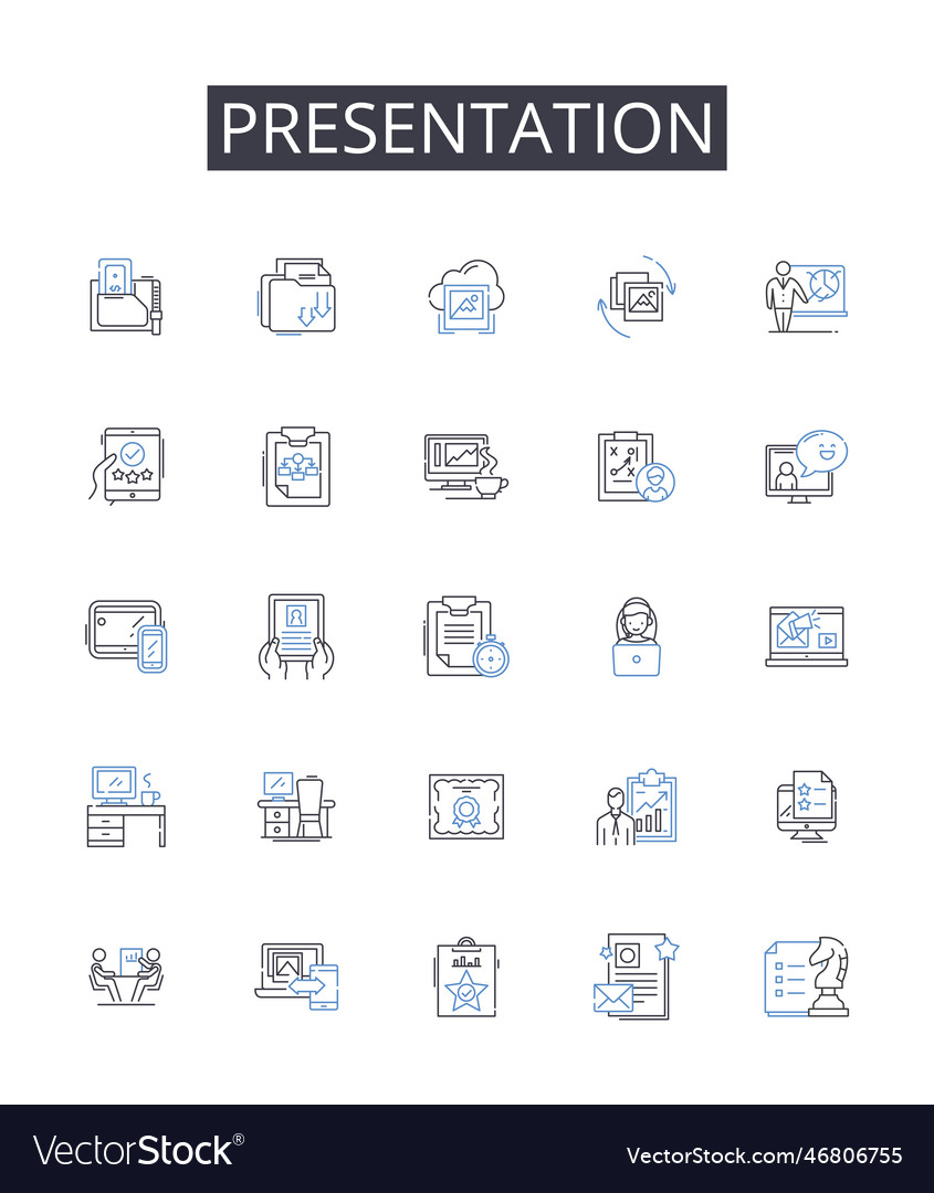Presentation line icons collection performance