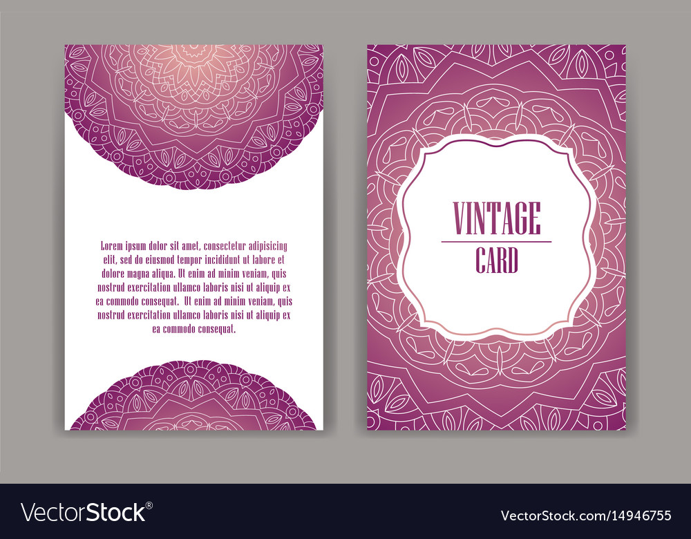 Retro card with mandala vintage background