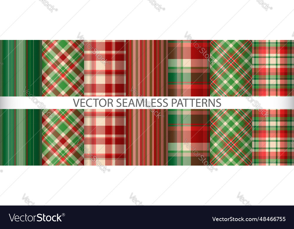 Set background tartan pattern texture seamless vector image Set background tartan pattern texture seamless