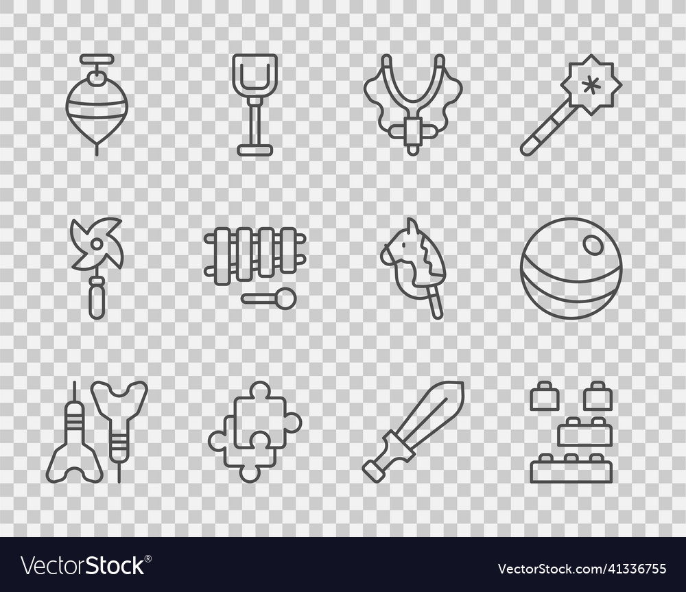 Set Linie Pfeil Spielzeug Baustein Steine Vector Image Set Linie Pfeil Spielzeug Baustein Steine