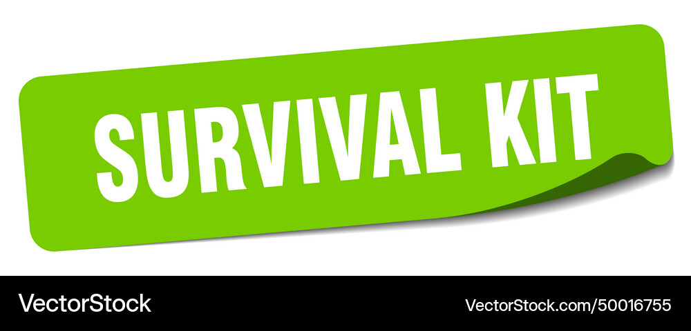 Survival kit sticker survival kit label Royalty Free Vector