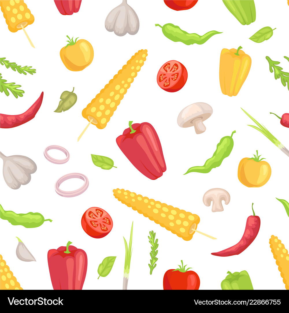 Vegetables seamless pattern Royalty Free Vector Image