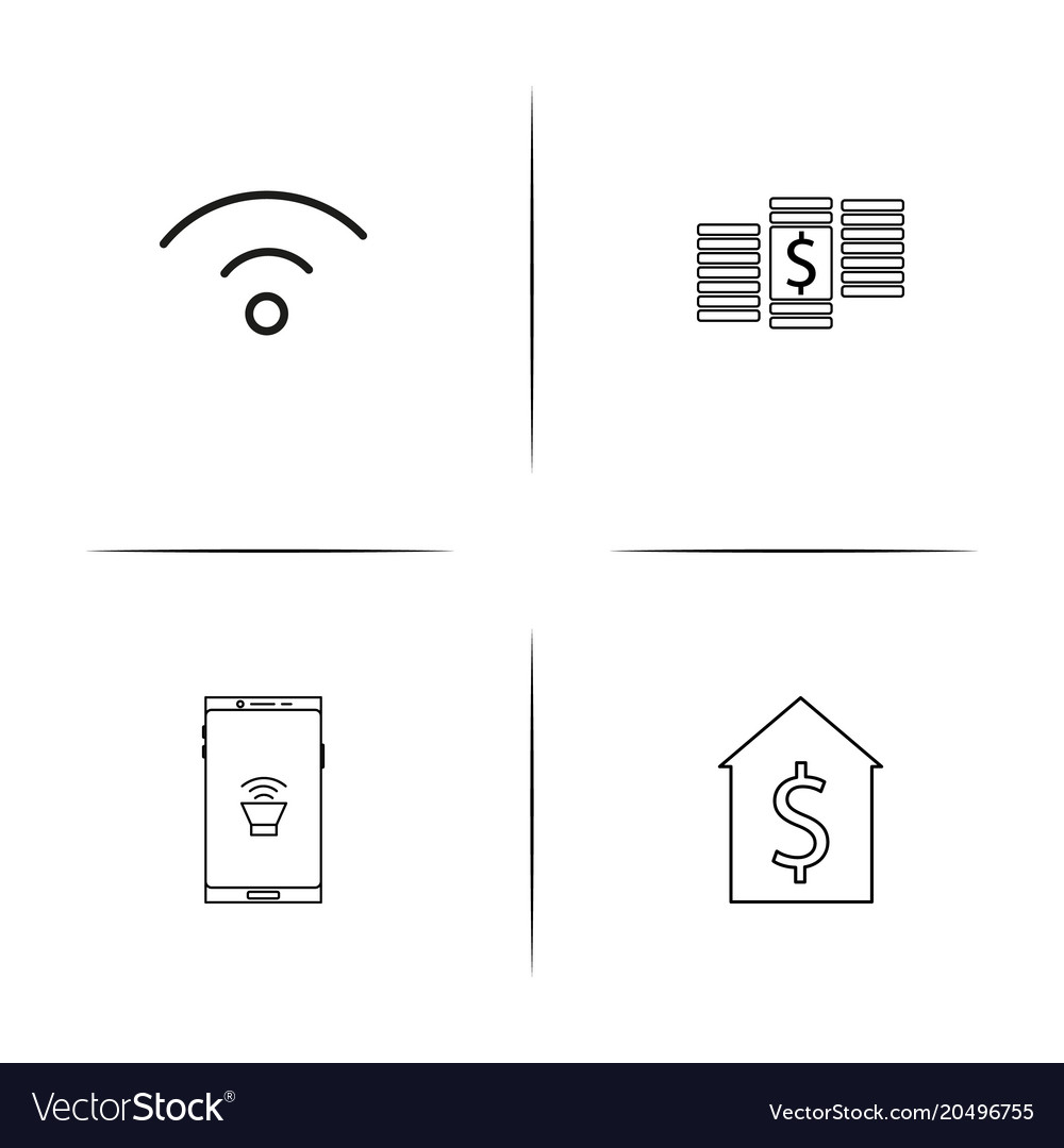 Web and text simple linear icons set outlined